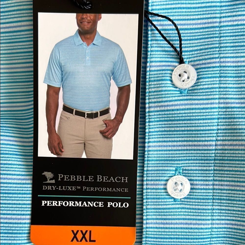 Pebble Beach Blue Performance Polo Shirt